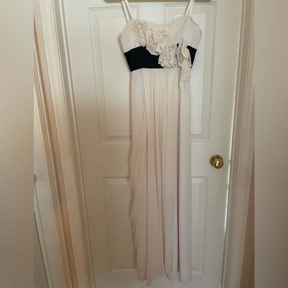 White BCBG Long Floral Gown - Picture 2 of 3